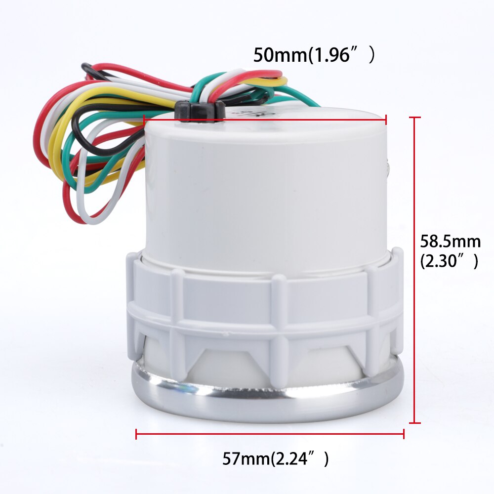 2 "52mm Air Fuel Ratio Meter White Shell Indicator Air Fuel Ratio Meter Kit Instrument, Suitable For 12v Vehicle