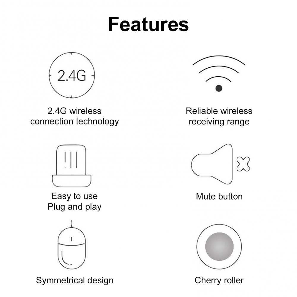 2.4G 1000 DPI Cute Animal Wireless Silent Gaming Mouse for Laptop Computer Gamer