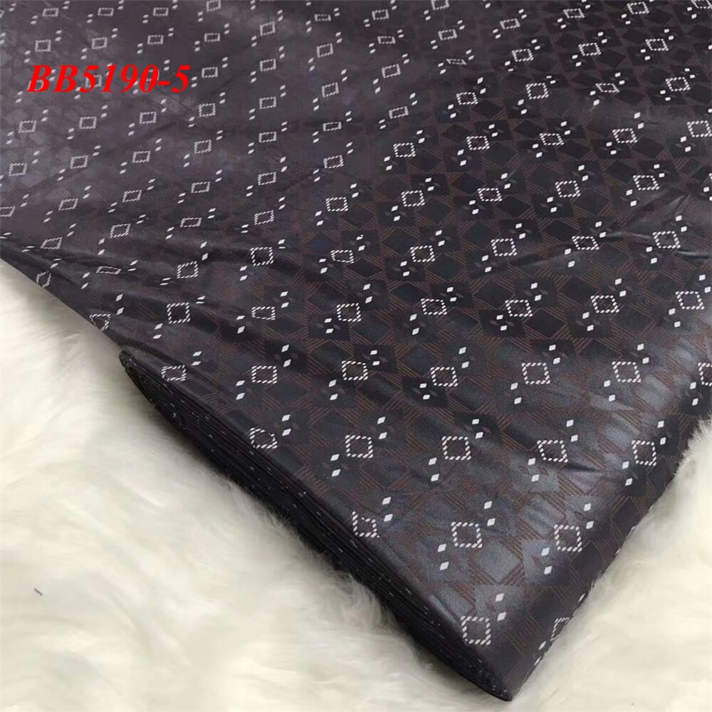 Sort farve afrikansk stil vandtæt mørk bazin herretøj stof 5 yards