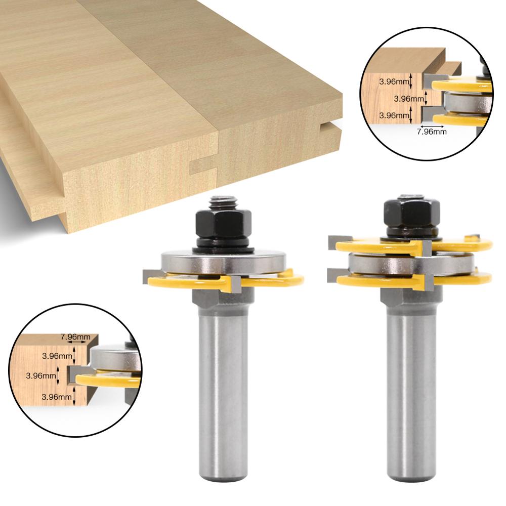 2 stücke 12mm Schaft 1/2 schaft gemeinsam Montieren Router Bits Zunge & Mutter T-Slot Fräser für holz Holz Schneiden Werkzeuge