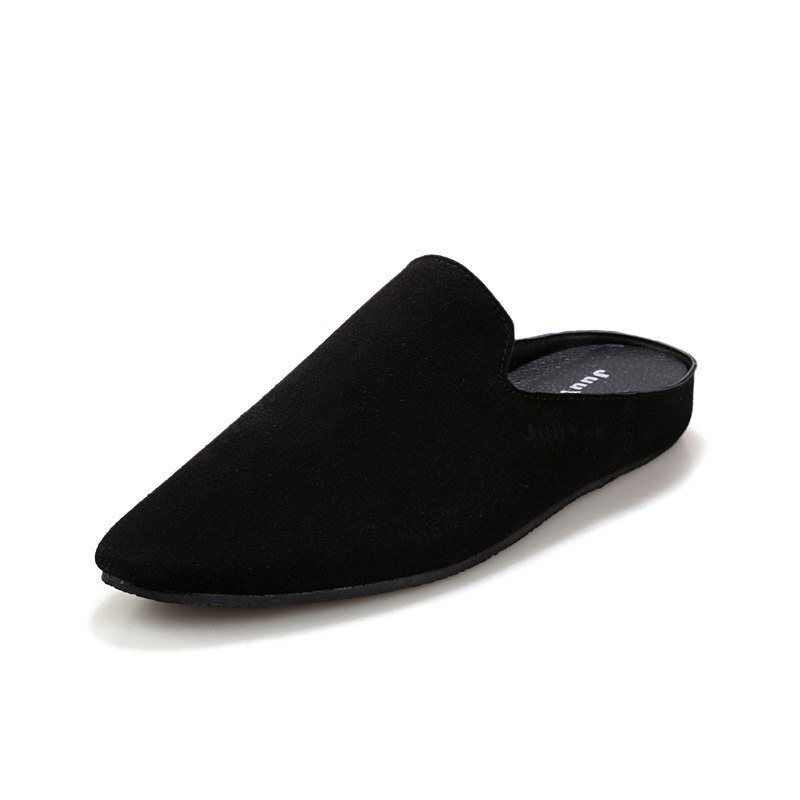 Lædersandaler loafers mænd sko mænd sommer åndbare lejligheder sko halvtøfler slides klipklapper mænd
