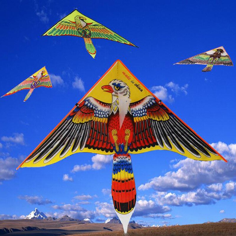 Windsock-Cometa plana grande para niños, cometas de pájaros voladores, juguetes de tela para jardín, Color aleatorio, 1 unidad