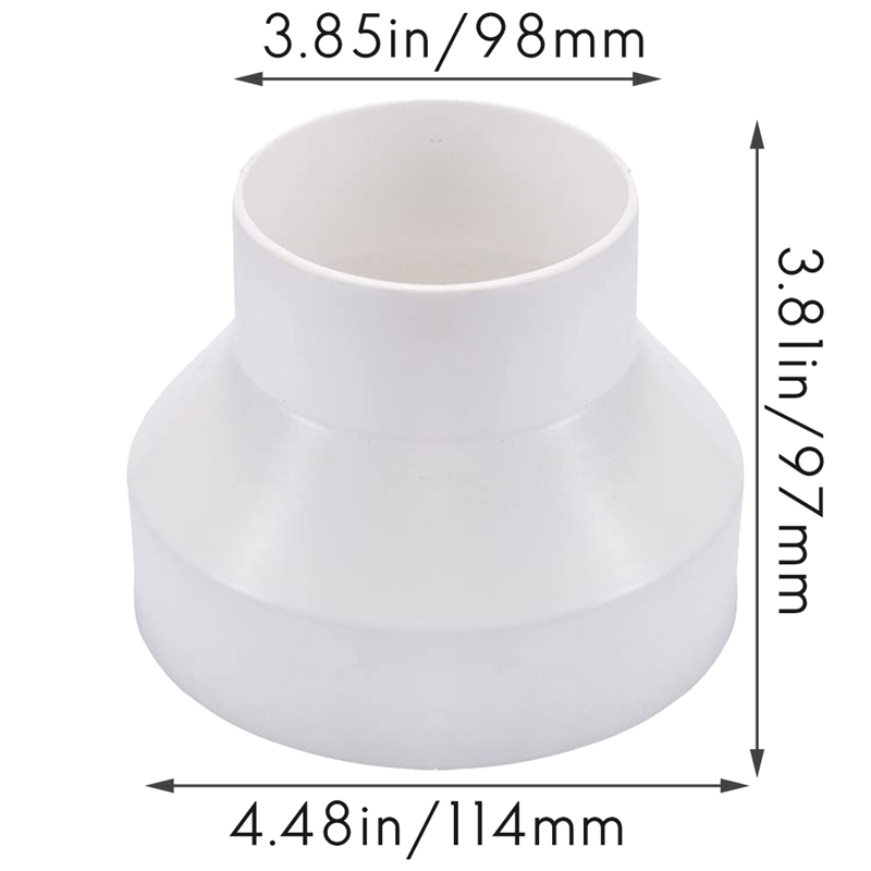 Ventilation Pipe Reducer Adapter Pipe Air Duct Adapter Pipe Connector for Inline Ventilation System
