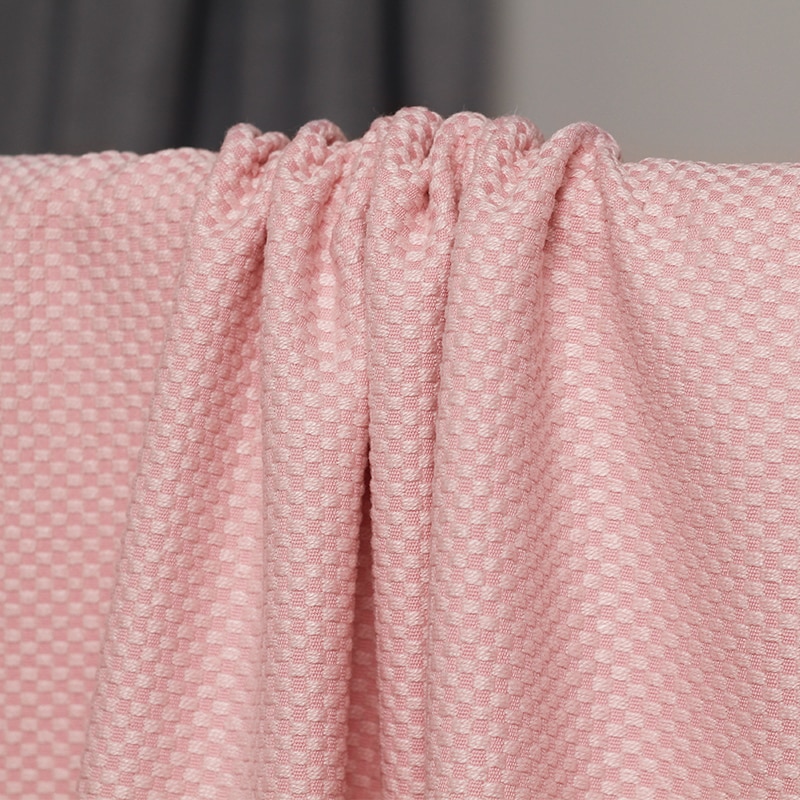 White Waxberry Pink Tweed Wollen Wool Fabrics Wool Garment Materials Winter Women Overcoat Jacket Sewing Cloth