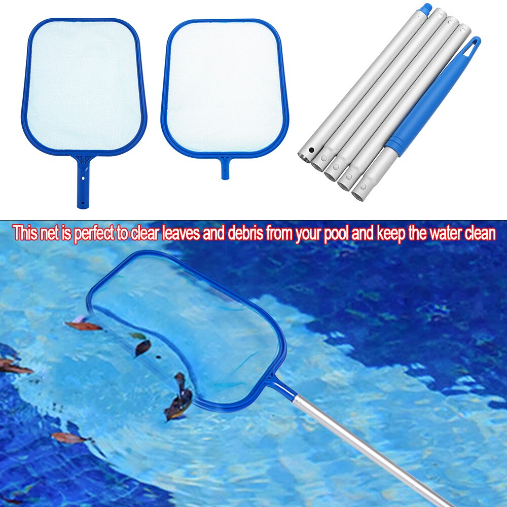 1pc pool sopnät teleskopstång pool skimmer rengöring fjädrar filter mesh yta pool damm ren verktyg