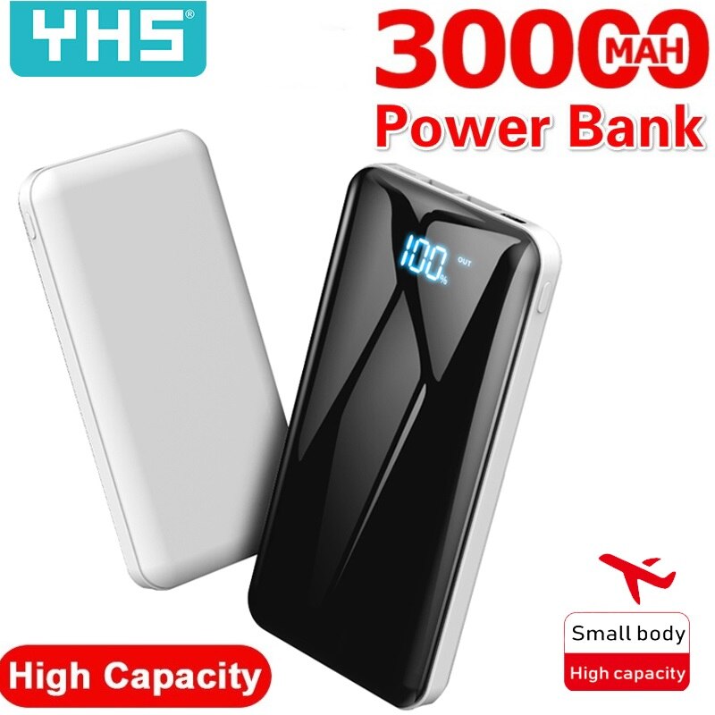 30000mAh moc Bank Powerbank zewnętrzna ładowarka podróżna LCD cyfrowy wyświetlacz doprowadziło oświetlenie bateria zewnętrzna robić telefonu komórkowego na smartfon