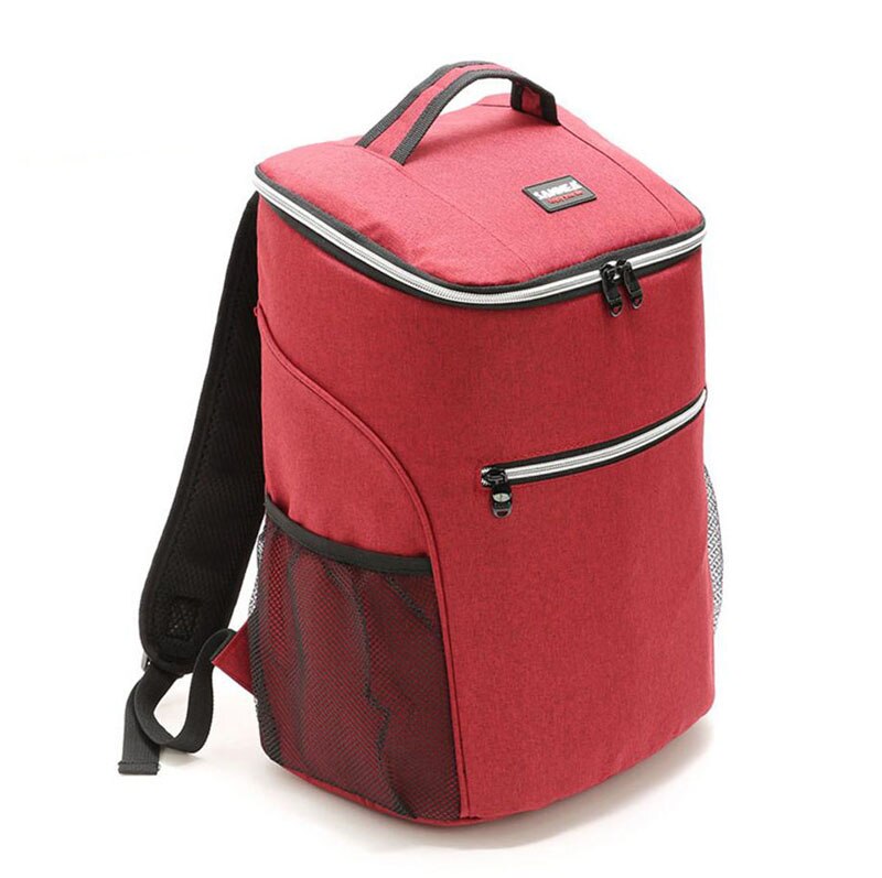 20L 600D Oxford Grote Koeltas Thermo Lunch Picknick Box Geïsoleerde Cool Rugzak Ijs Verse Carrier Thermische Nevera Portatil: Rood