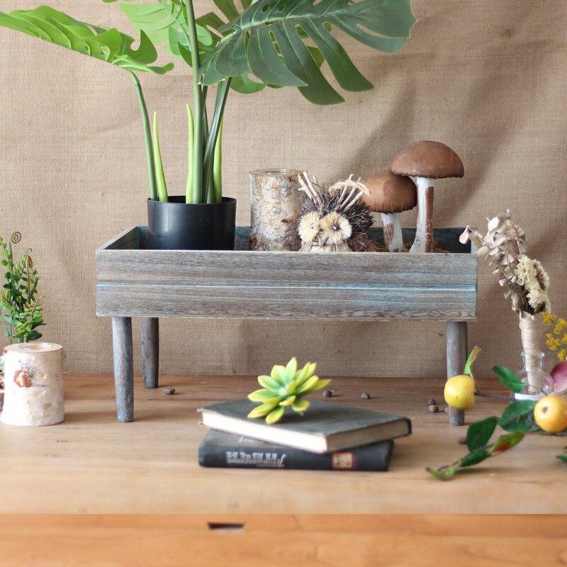 Rétro étagères étagères à fleurs jardin balcon décorations rangement boîte en bois accessoires d'affichage