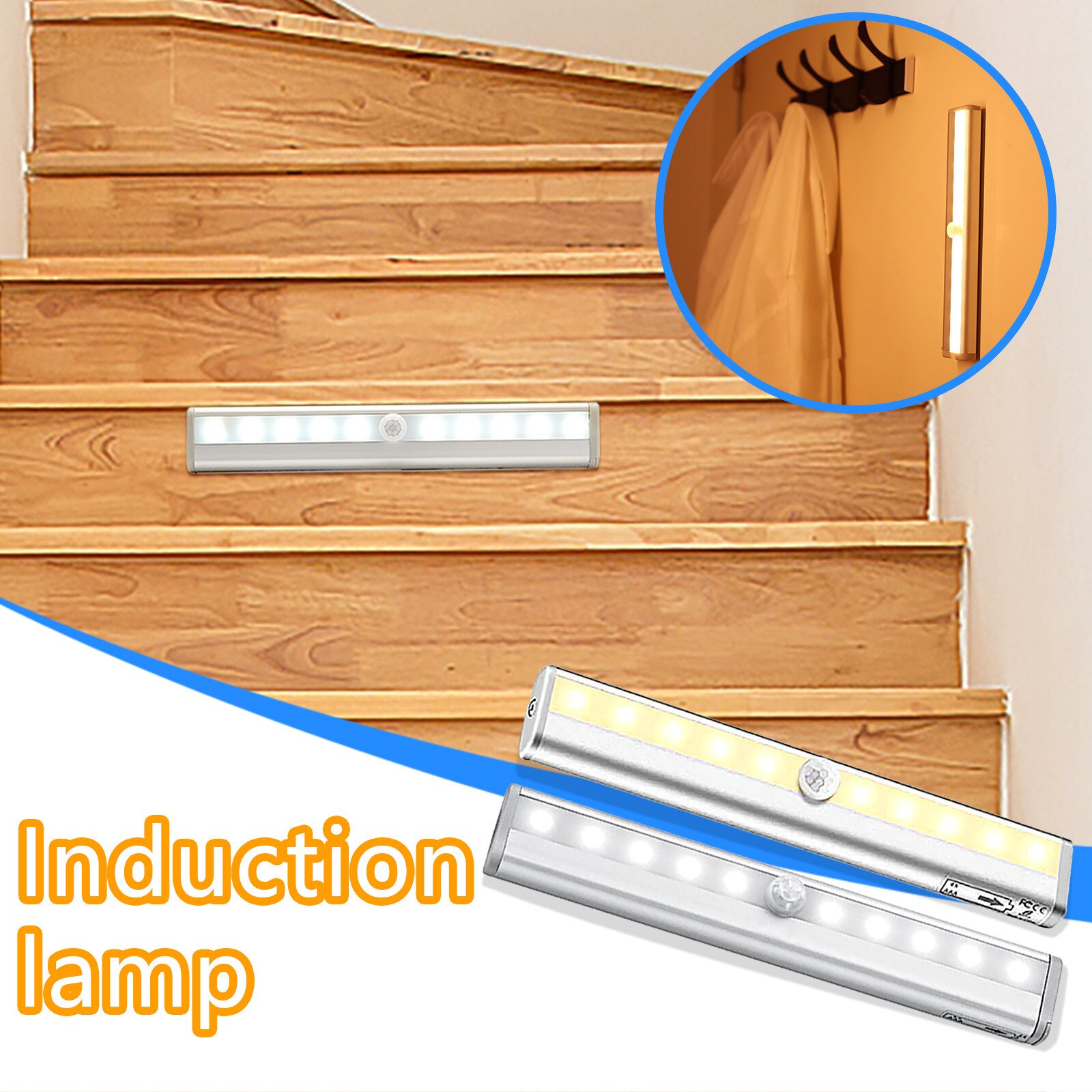 F #10 Led Draadloze Pir Motion Sensor Licht Intelligente Draagbare Infrarood Inductie Lamp Night Lights Voor Kabinet Closet Gebruik