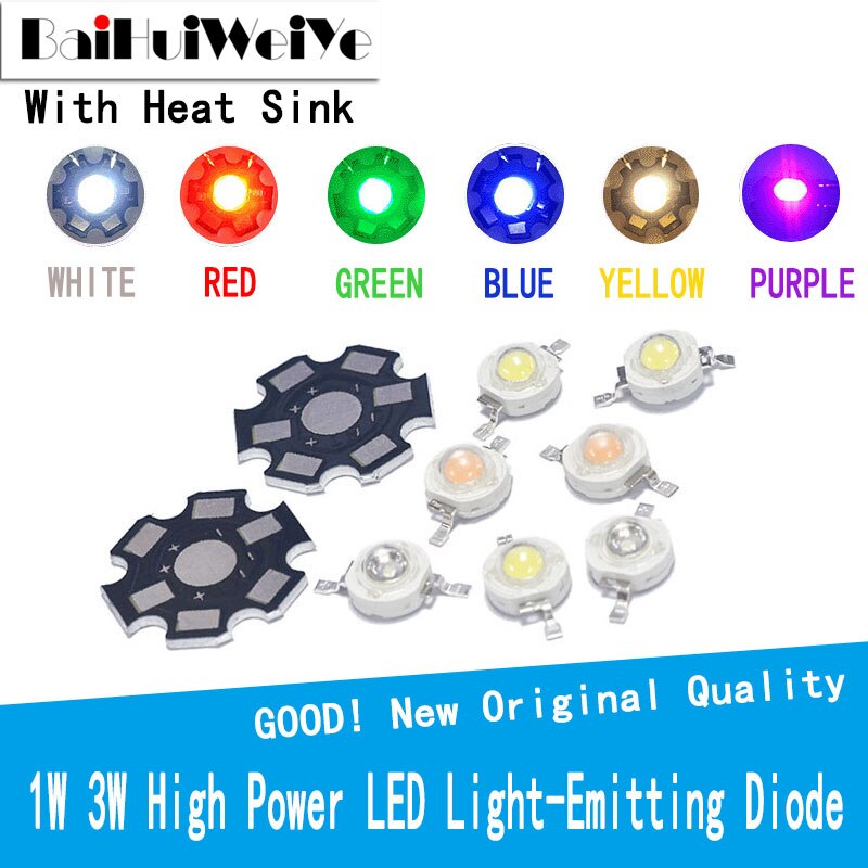 10PCS/LOT High power led beads 1w 3w 3.2V-3.6V white SMD Chip LED Diodes for DIY Bulb Light Beads For SpotLight Downlight Lamp