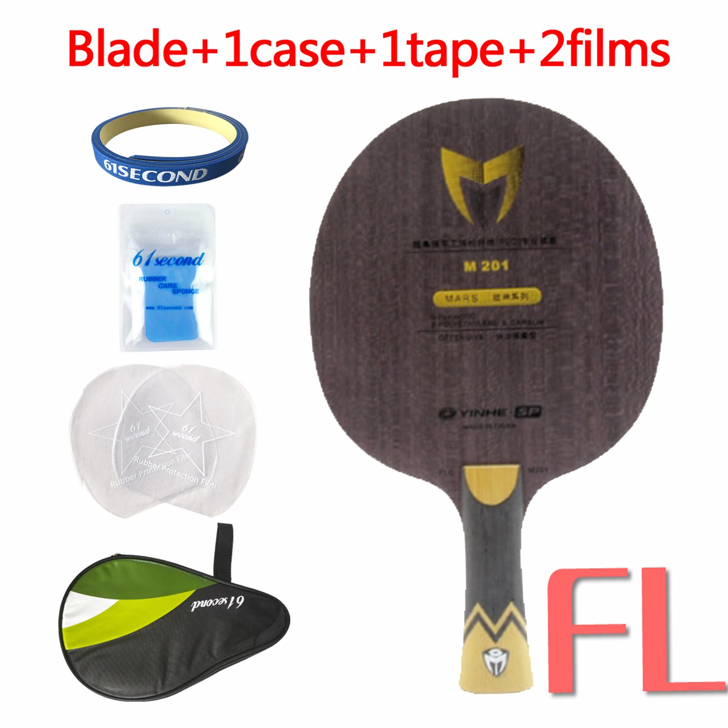 Yinhe PLC fiber table tennis blade M101 M201 Fiber Table Tennis Racket C.T.T.A.A. 5 PLY WOOD WITH 2 PLY PLC: 201 FL with HM case