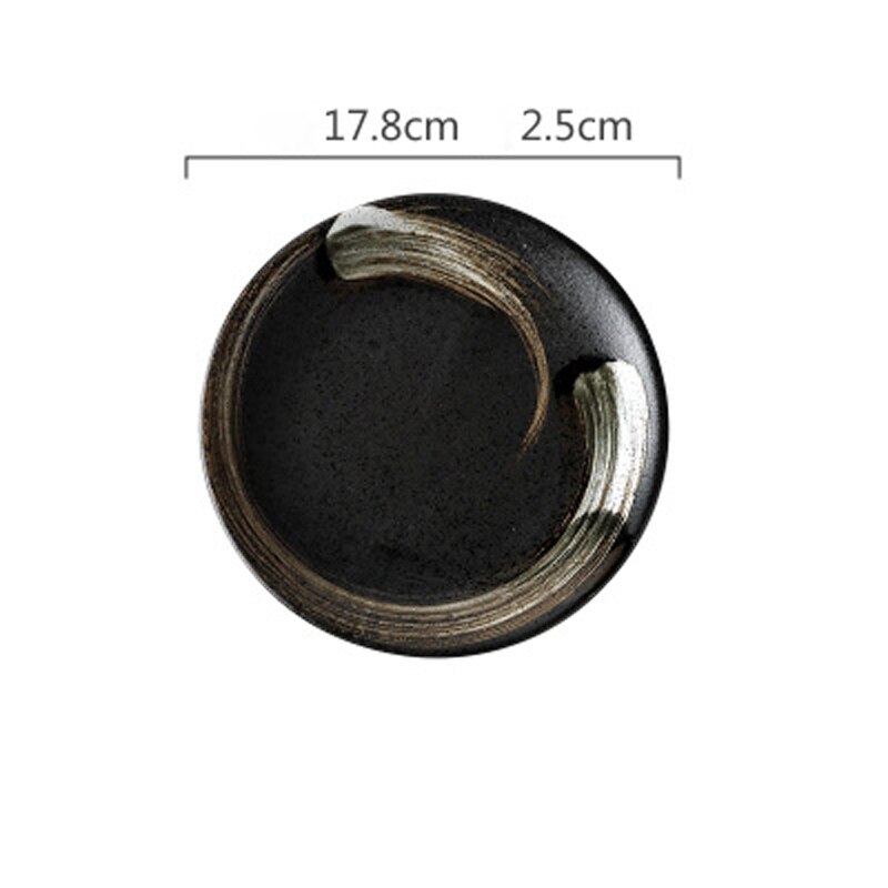 Japanese-style tableware for one person ceramic tableware set household simple single 5-piece bowl and plate restaurant: B