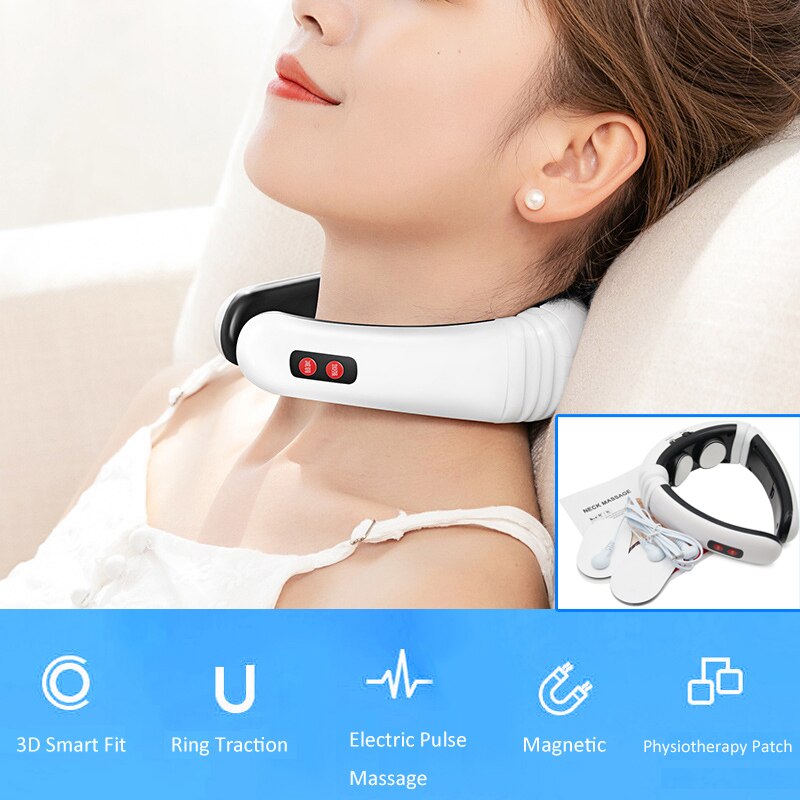 Warmte Draadloze Elektrische Puls Rug En Nek Massager Ver Infrarood Verwarming Pijnbestrijding Tool Gezondheidszorg Ontspanning Body Massage