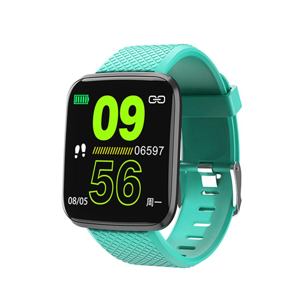 D13 Sport LCD Smart Uhr Wasserdichte Fitness Tracker Blutdruck Smartwatch Herz Rate Monitor Männer Uhr Band Für Android IOS: Grün