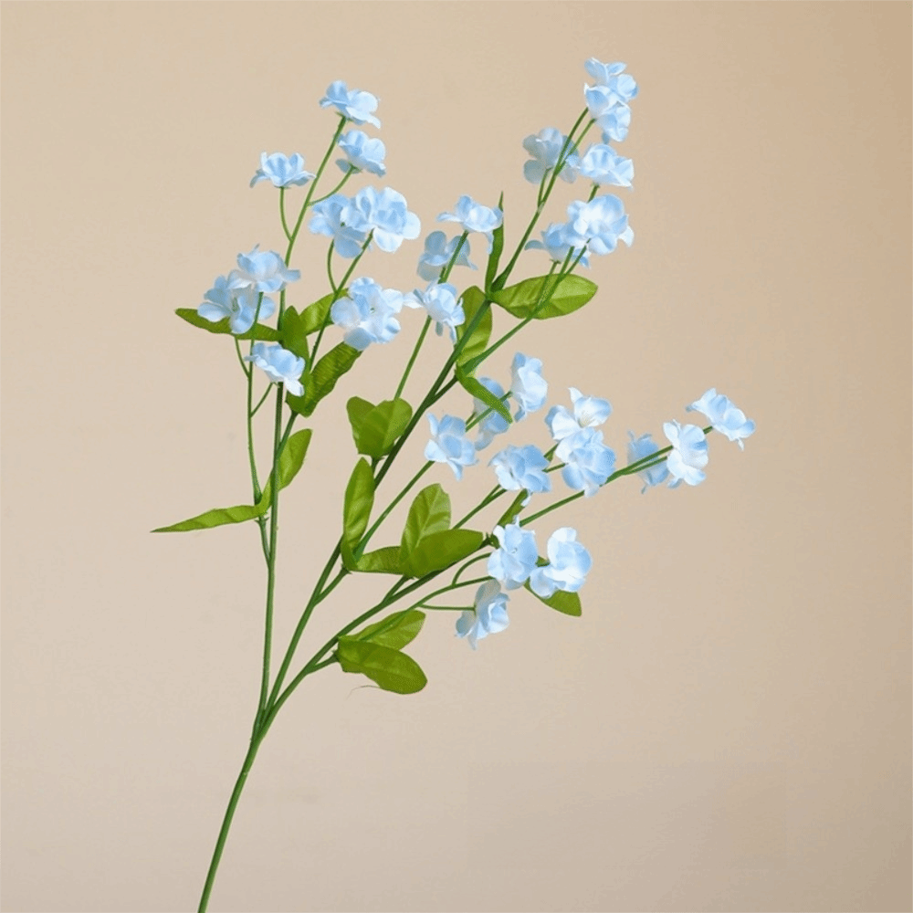 Real Touch Forget-Me-Not Artificial Forget-Me-Not Flowers 47cm Silk Floral Bouquets Long Branch DIY Simulation Flowers Wedding: Beige