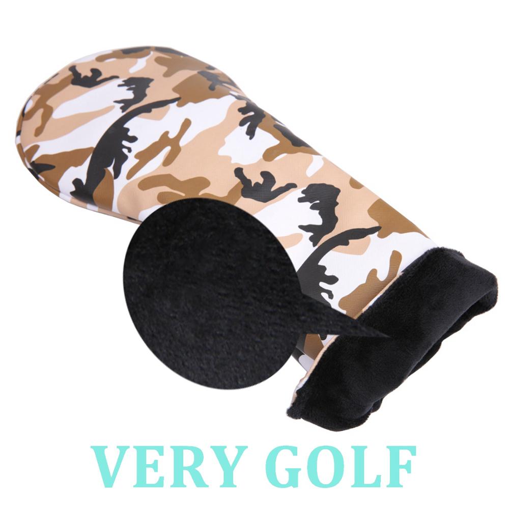 Golf Club Driver Fairway Wood Hybrid Head Cover Soft Polyester Leather with Yellow Camouflage Driver FW Hybrid Headcover