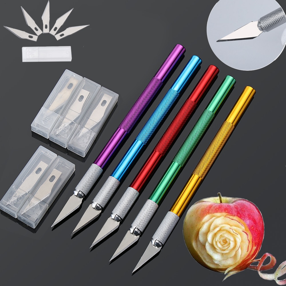 6pc Klingen Messer Kuchen Dekorieren Werkzeuge Obst Bildhauerei Gummi Einfügen Carving Gebäck matt Schneiden Modell, Der Backen Werkzeuge für Cookie