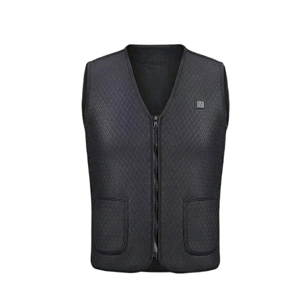 Outdoor Camping USB Elektrische Verwarming Vest Mouwloze Body Warmer Vest Jas met 3 Verstelbare Temperaturen Verwarmde Kleding: Zwart / XXXL