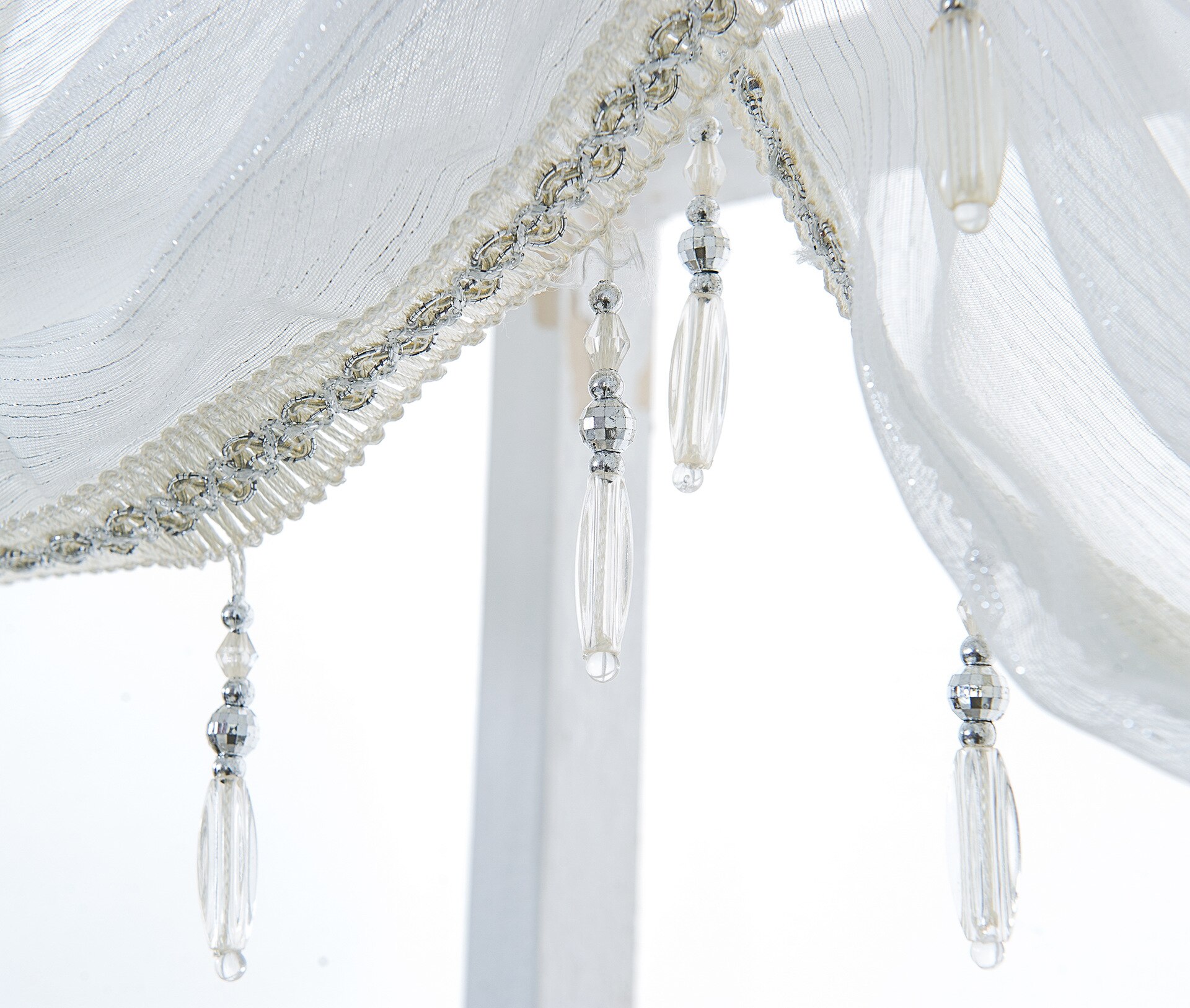 Curtain Finished Waterfall Curtain White Mesh Curtains Silver Screen Finished Curtain