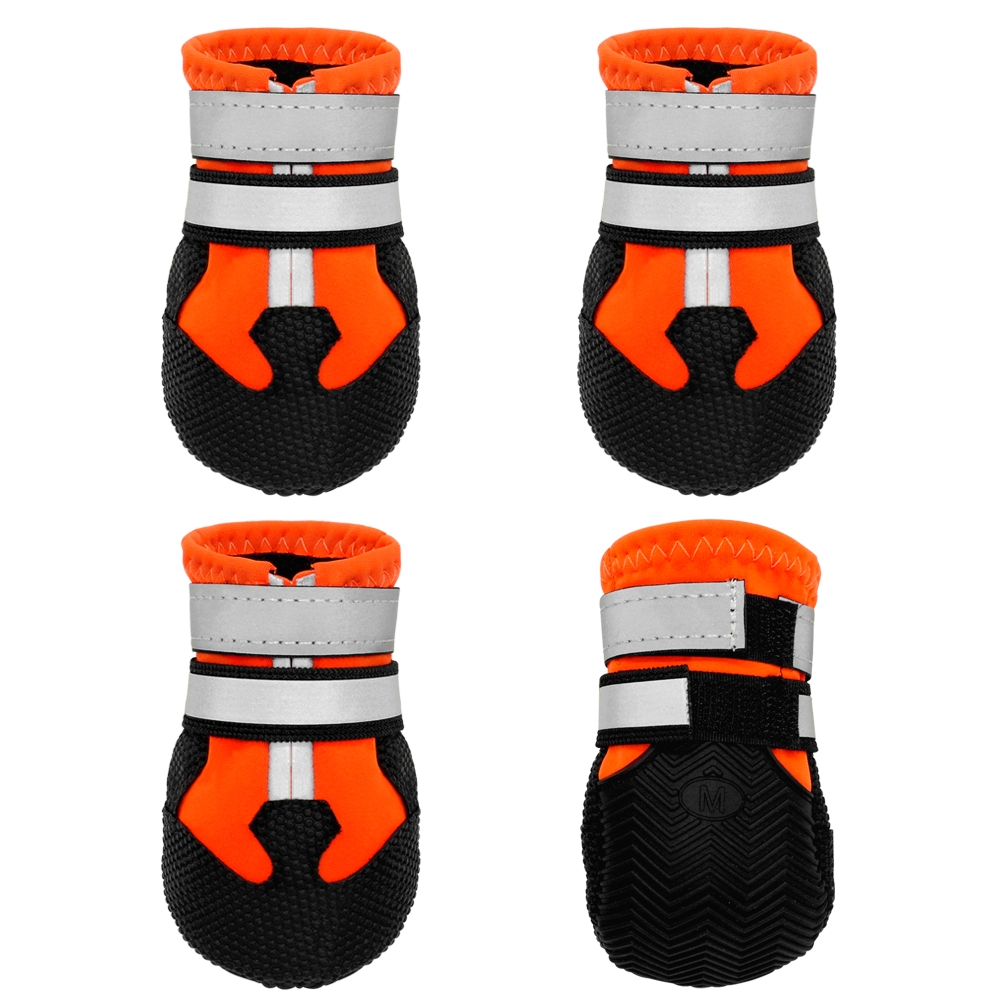 4 Stivali Invernali Impermeabili Per Cani - Antiscivolo Con Calzini - Colori Assortiti: Rosso, Blu, Rosa, Marrone, Nero