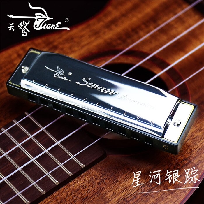 Harmonica 10 Gaten 20 Tones Blues Jazz Rock Folk Chromatische Harmoni Muziek Muziekinstrument Diatonische Mond Harp Zwaan 6 Kleuren: Sliver