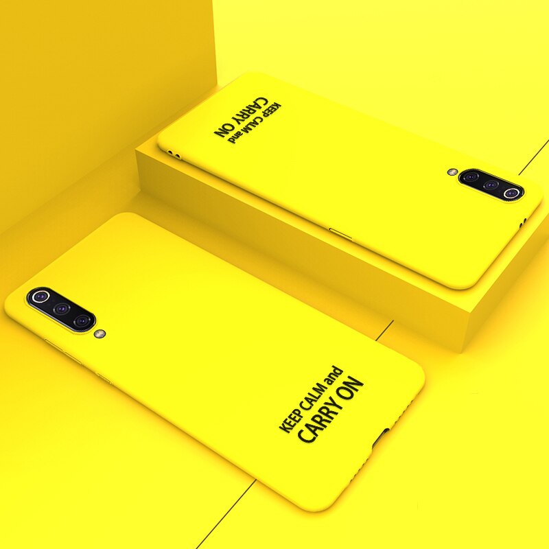 Funda delgada mate con letra de color caramelo ADKO para Xiaomi mi 9 funda dura para teléfono mi 9 para Xiaomi mi 9 se: For Xiaomi Mi 9 se / Yellow B