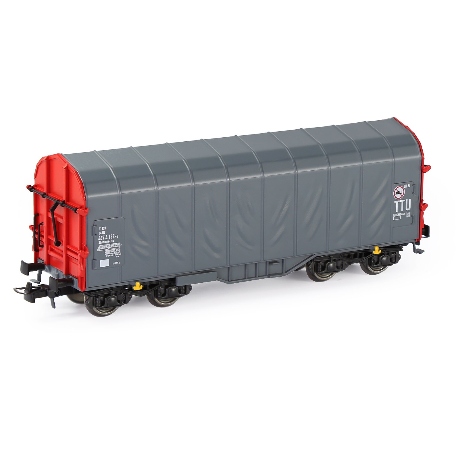 1pc Model Railway Layout Wagons HO Scale 1:87 Boxcar Rolling Stock C8762: Printed Gray