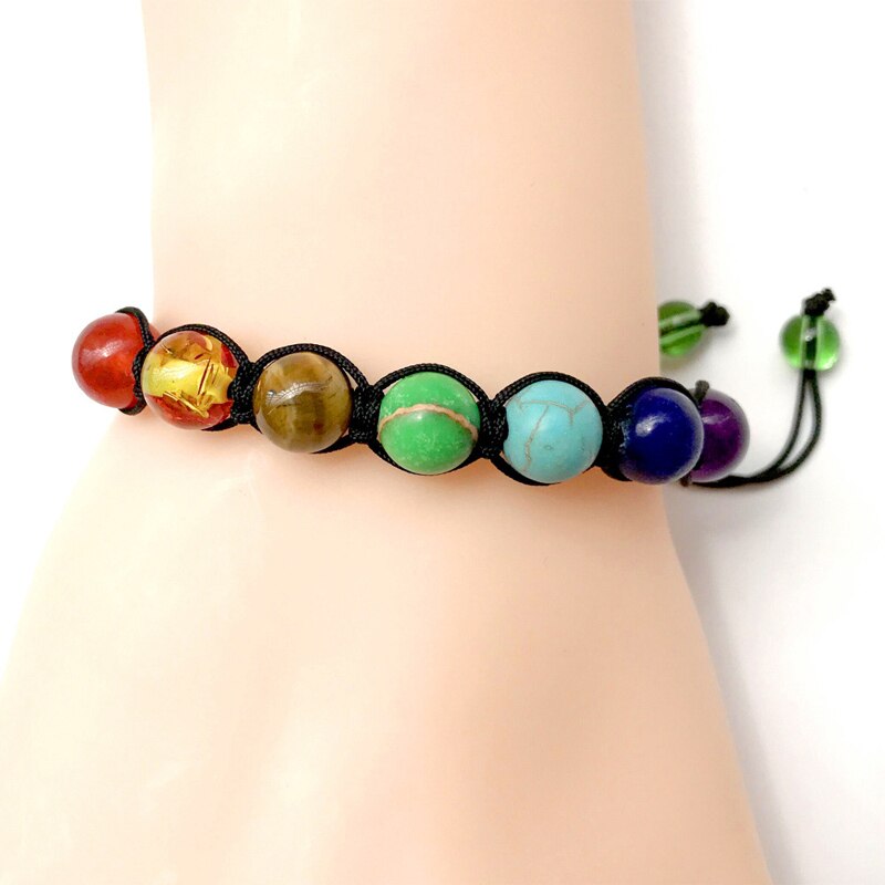 Einstellbar Armbänder Bunte Natürliche Stein Perlen Armbinde Handgemachte Geflochtene Hand Seil Armreifen Für Frauen Männer Schmuck