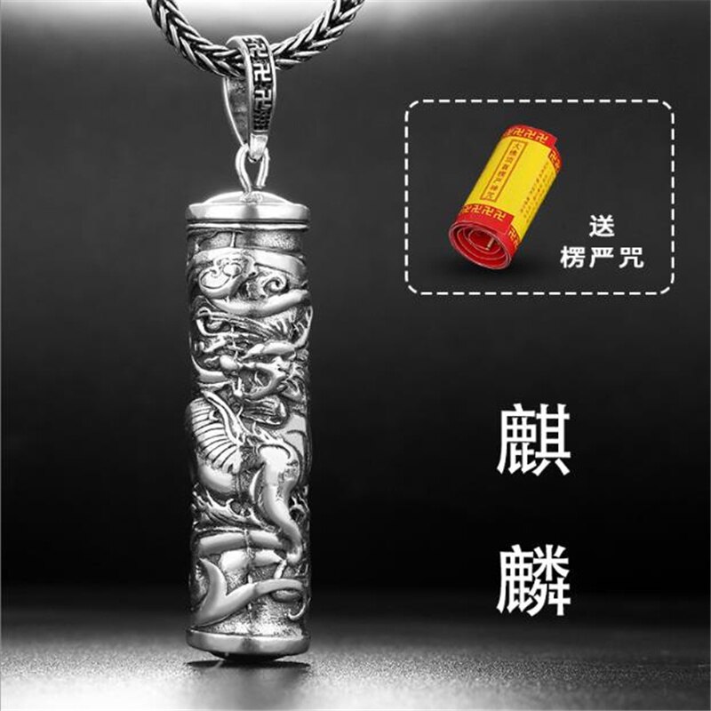 Collier avec pendentif bouddha Shurangama pour homme, chaîne de cou rétro, en argent, à la , d&#39;anniversaire pour garçon, 925: 4