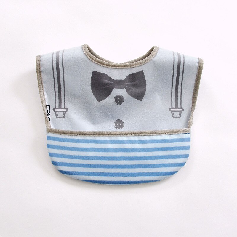 Babador impermeável e à prova de sujeira leve do infante na moda fácil esfregar o bolso da criança do arroz macio e confortável comer o babador: Strap-3