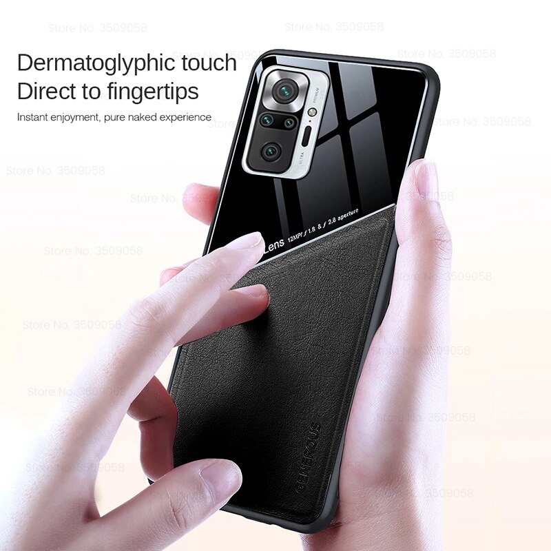 for redmi note 10 pro case leather texure car magnetic holder covers for xiaomi redmi note10 pro silicone frame shockproof coque