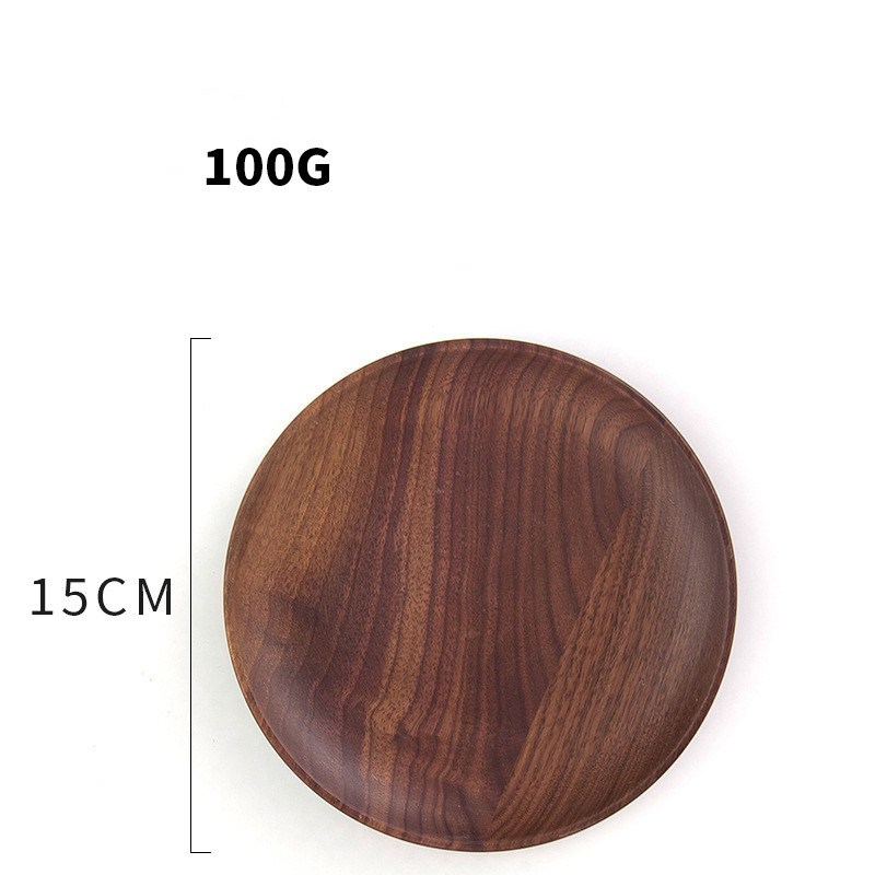 Rectangle Black Walnut Wood Pan Plate Fruit Dishes Saucer Tea Tray Dessert Dinner Bread Pizza Wood Plate Tea tray: JJ1439-15CM
