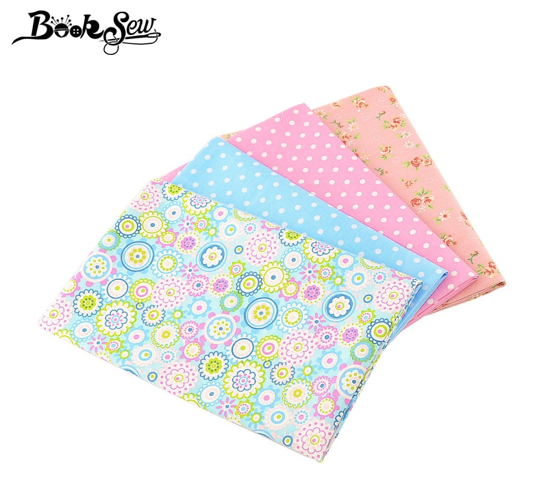 Booksew Stoffen tela de algodón 4 unids/lote 40cm x 50cm Floral Telas Patchwork Algodon ropa de costura tejido tilda materiales