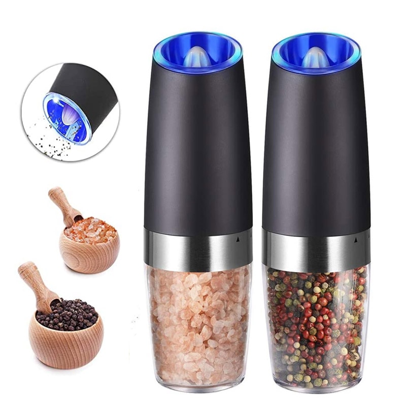 Pepermolen zout- en peperstrooiers peper zwaartekracht elektrische zoutmolen molen op batterijen met instelbare grofheid
