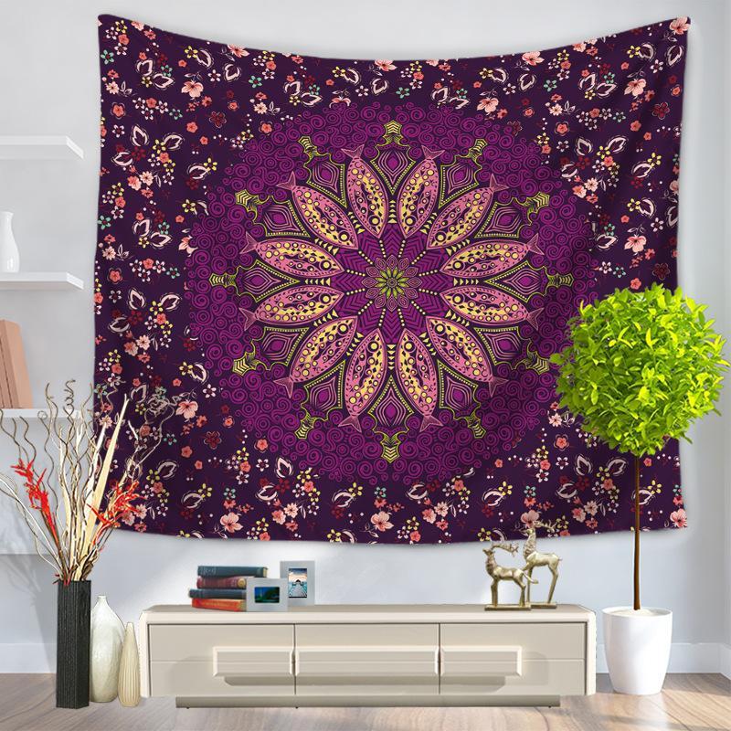 Bloemen/stad bedrukte huisdecoratie wandtapijt wandtapijten stranddeken handdoek picknickkleed mat