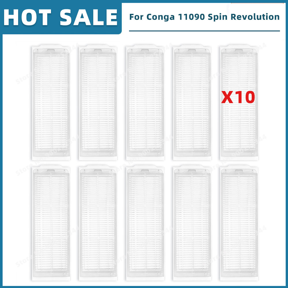 Piezas de Repuesto compatibles con Cecotec Conga 11090 / 13090 Spin Revolution accesorios, filtro, cepillo lateral principal, mopa, bolsa de polvo: Grey
