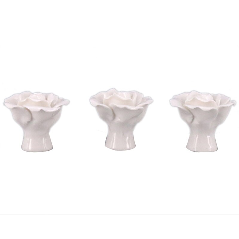 10 stuks handgemaakte vintage keramische kastdeurknoppen met rozenbloem, ladegrepen en handgrepen, witte deurknoppen, meubelgrepen: Default Title