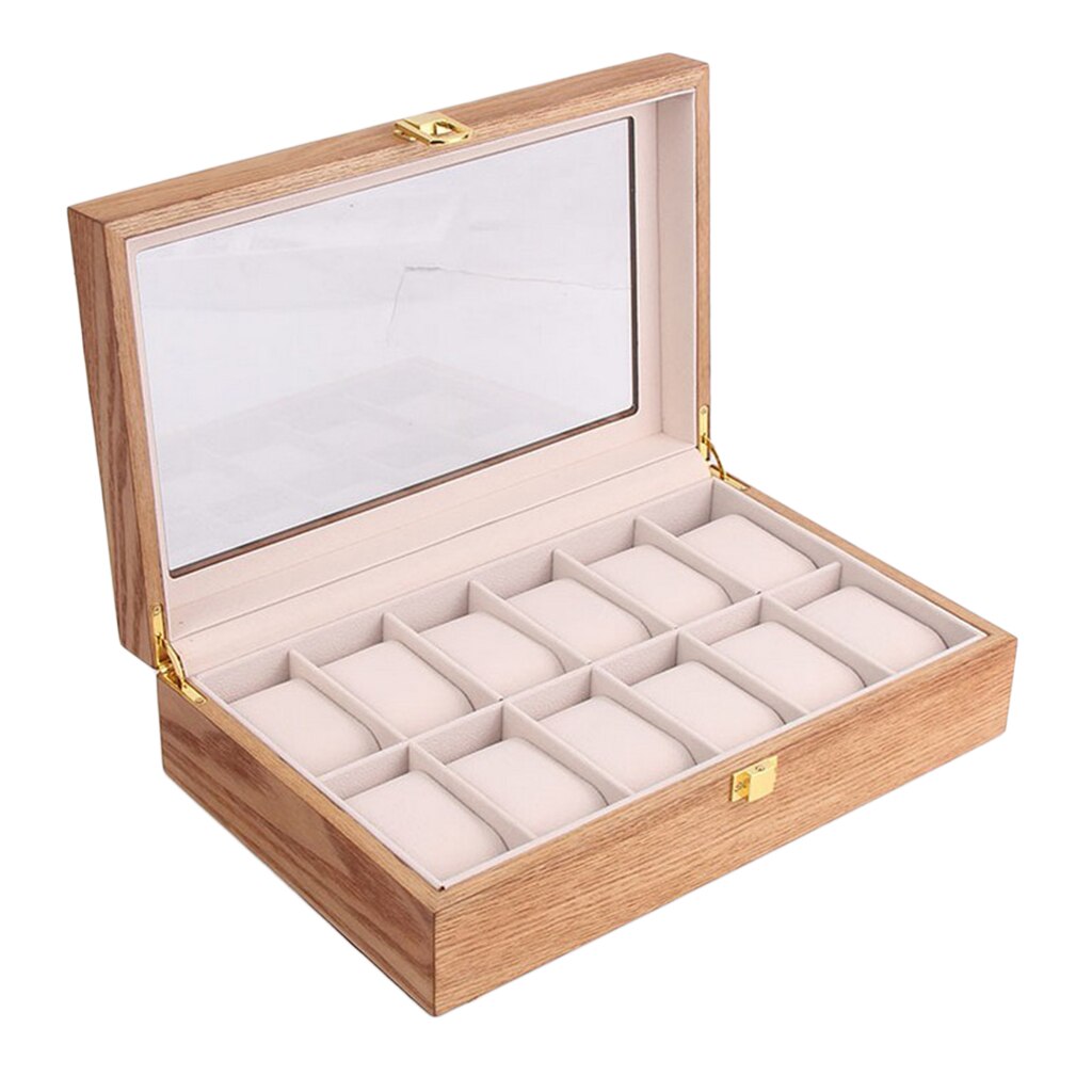 Men's Wrist Watch Box Portable Wooden Display Case Jewelry Storage Holder