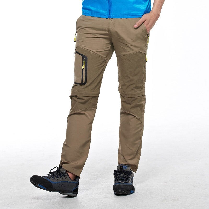 Summer Outdoor Hiking Pants Men,Removable Waterproof Climbing Trousers,Quick Dry Trekking Camping Pants