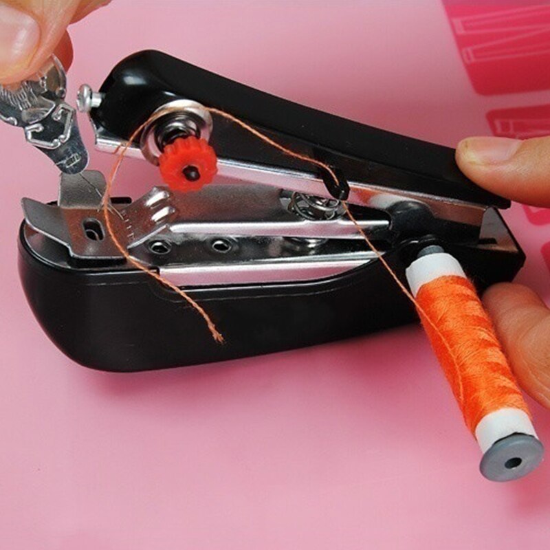 1Pcs Mini Hand-held Clothes Fabrics Sewing Machin Mini Sewing Useful Portable Needlework Cordless For Home Travel To Use