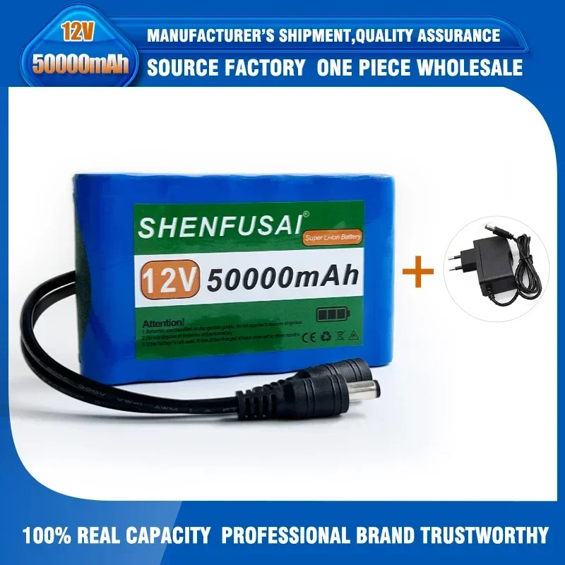 Portable Super 12V 30000mah Battery Rechargeable Lithium Ion Battery Pack Capacity DC 12.6v 30Ah CCTV Cam Monitor + Charger: Clear