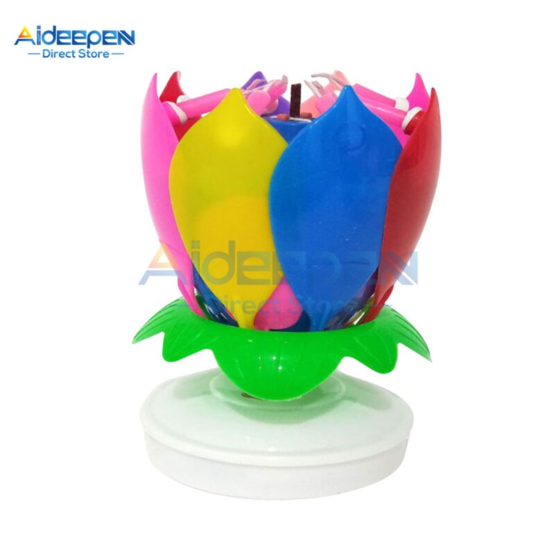 LotusBirthday-Velas giratorias de música, coloridas velas giratorias, Festival de Navidad, música decorativa, de boda, decoración de pasteles DIY: Rotating Colorful