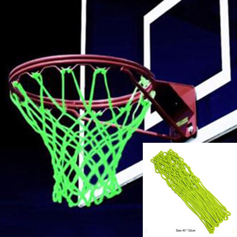 1pcs Nylon Basketball Net Thread Sports Basketball Hoop Mesh Backboard Rim Ball Pum 12 Loops White Red Blue Accessories: Green D