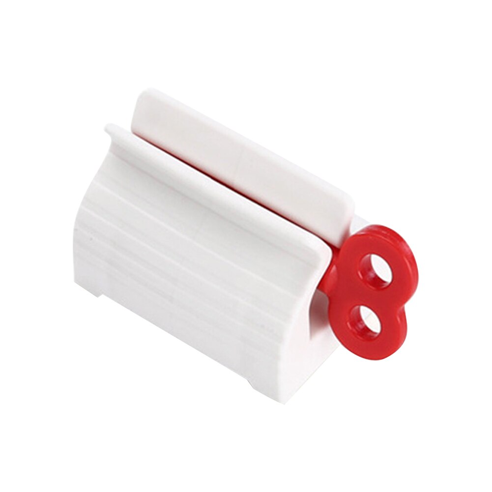 Toothpaste Dispenser Tube Squeezer Tooth Paste Squeezer Facial Cleanser Press Rolling Holder Bathroom Accessories: Red