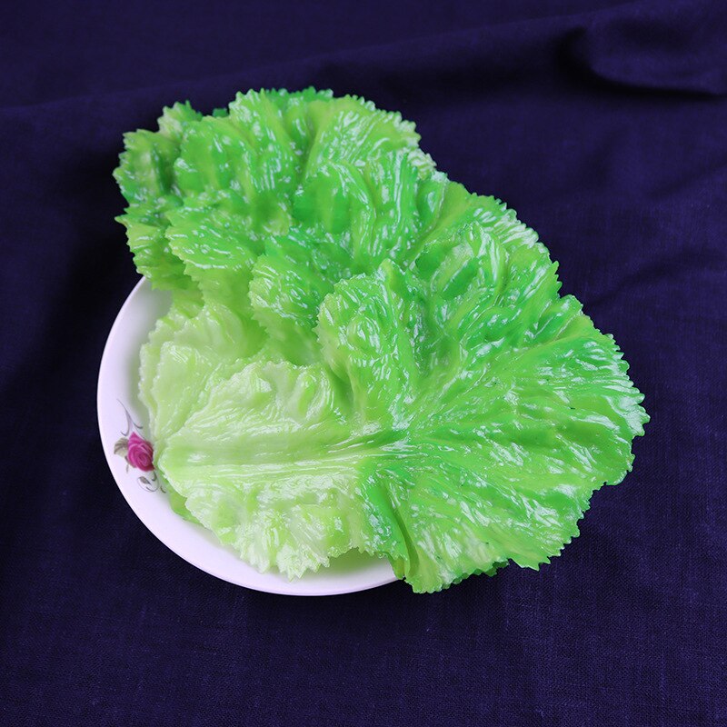 Konstgjord kålblad plast grönsak grön sallad plast blad pvc sallad dekoration