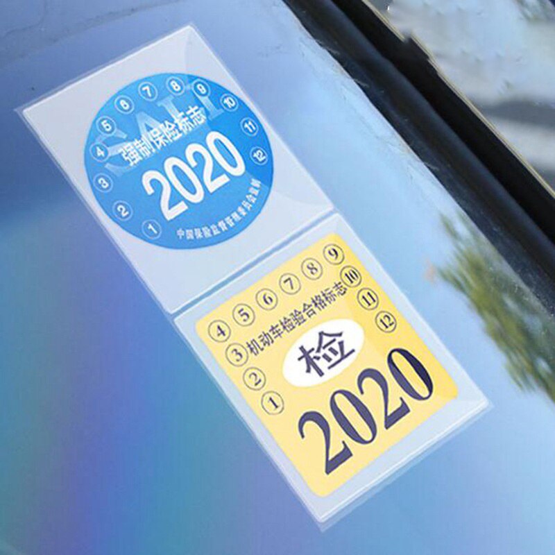 Car Insurance Stickers Tear-free Bag Annual Inspection Compulsory Car Windshield ESD Sticker Car Accessories Car Inspect Sticker