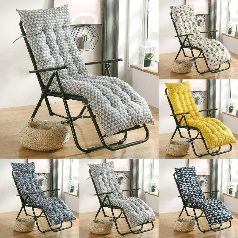 Lang pute hvilestol nordic style print solseng stol sofa tatami matte tykk pute terrasse hage sammenleggbar gyngende sofa sitteunderlag