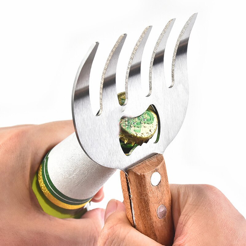 YOMDID Multifunctional Meat Separator BBQ Bottle Opening Tool Stainless Steel Meat Tearing Forks Bear Claw Meat Dividing Machine