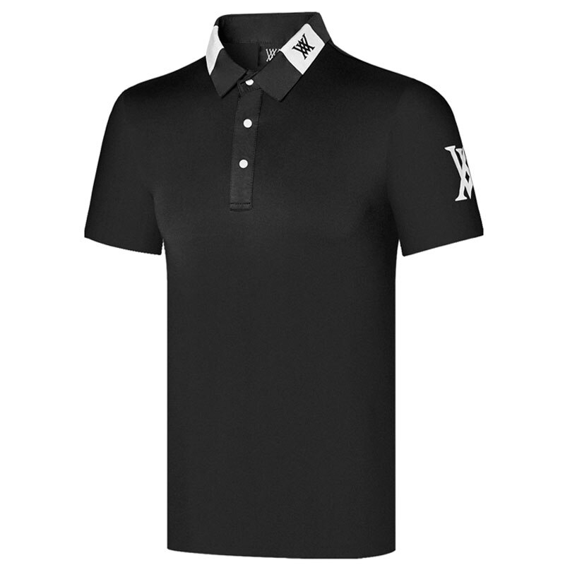 T-Shirt da Golf a maniche corte da uomo per abbigliamento da Golf estivo nuova camicia sportiva da esterno traspirante ad asciugatura rapida shipp gratuito: Black / S