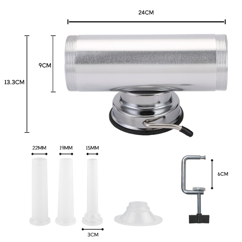 3LBS/ 1.5KG Homemade Sausage Maker With Suction Base &amp; 3 Filling Nozzles &amp; Silicone Piston Horizontal Sausage Stuffer